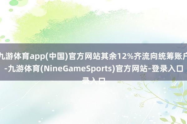九游体育app(中国)官方网站其余12%齐流向统筹账户-九游体育(NineGameSports)官方网站-登录入口